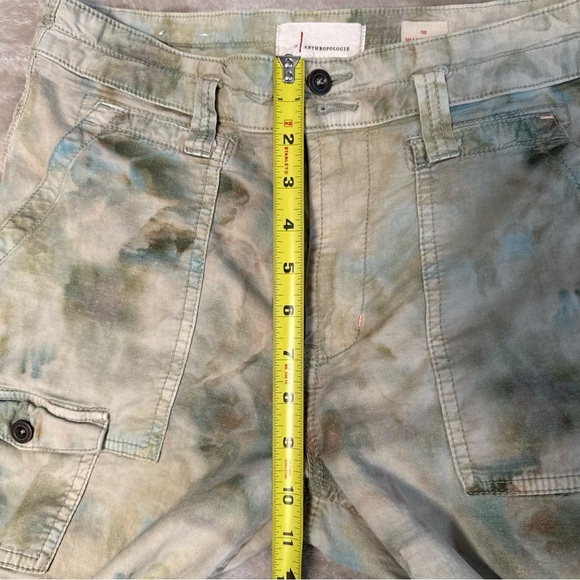 Anthropologie The Wanderer Cargo Pants Womens Size 29 Green Linen Blend - Picture 10 of 11